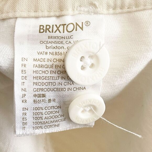 Brixton Vancouver Chino cargo utility Shorts in crisp white 31. NWT - Picture 11 of 12